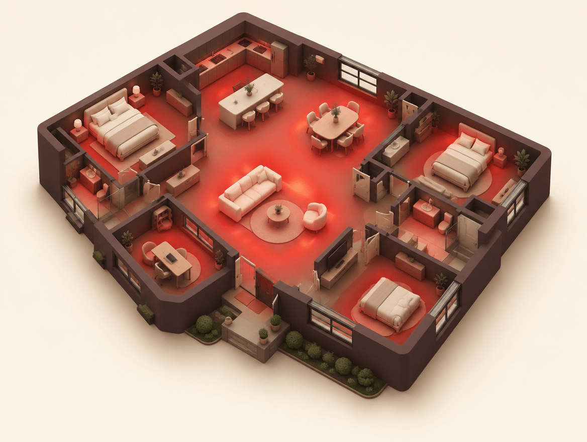 Indoor Wi-Fi coverage reaching every room of a home